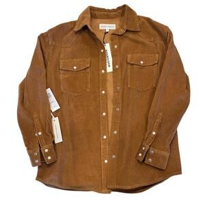 Aritzia Tan Corduroy Button Down Shirt